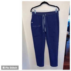 FIGS Womens Navy High Waisted Yola Skinny Scrub Drawstring